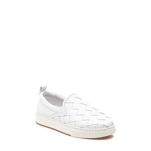 J/Slides‎ Slip-On Sneaker Leather White Woven Casual Comfort Shoes
